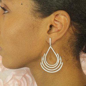 New Sterling Silver, Deluxe Tear Drop Earrings